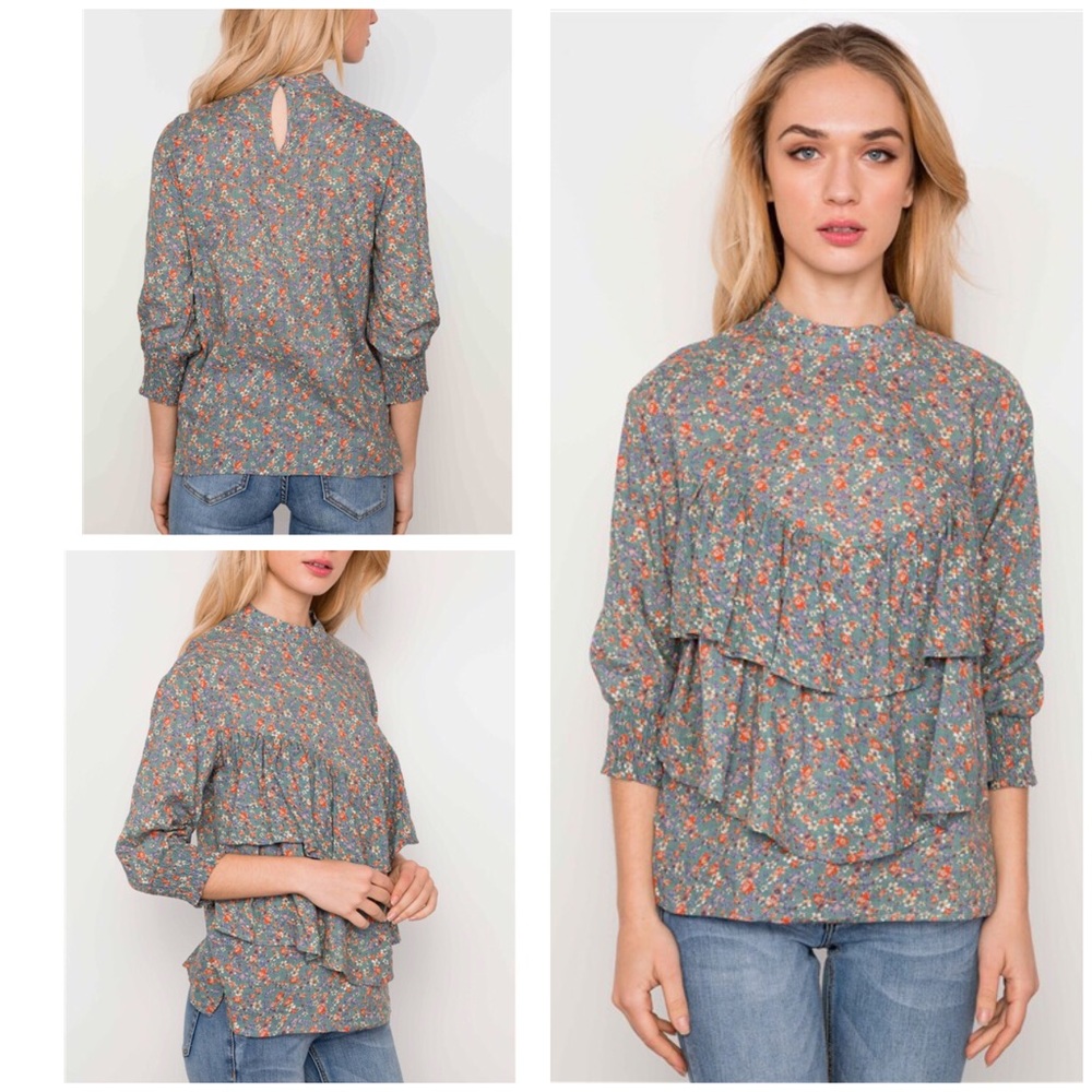 Boho floral print top